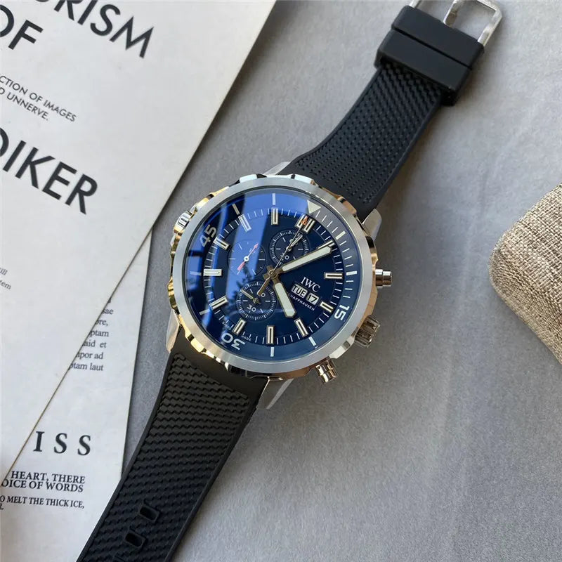 rubber IWC Aquatimer Blue Dial - Hình 2
