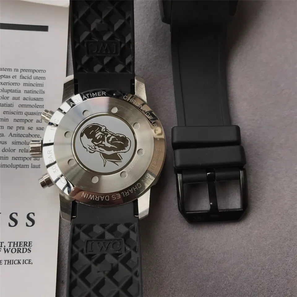 IWC Black Rubber Chronograph - Hình 5