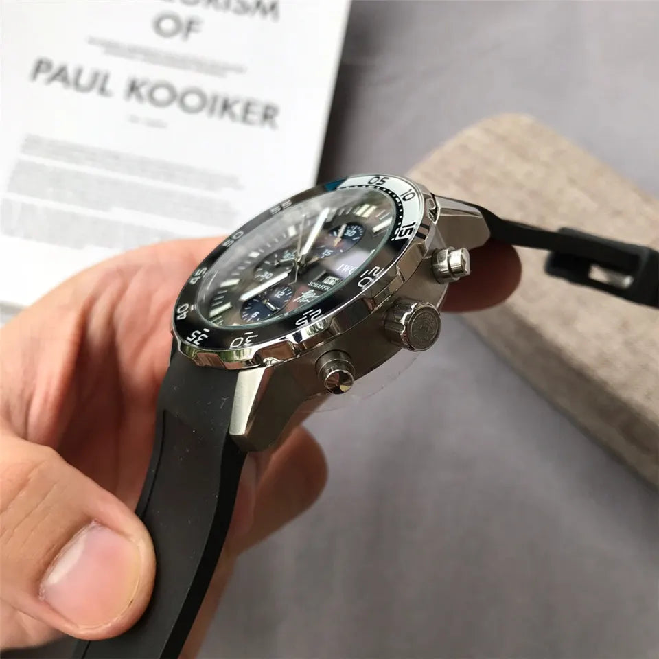 IWC Black Rubber Chronograph - Hình 4
