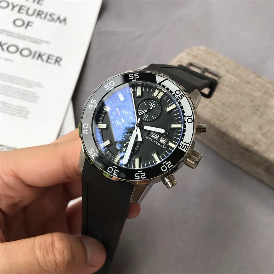IWC Black Rubber Chronograph - Hình 3