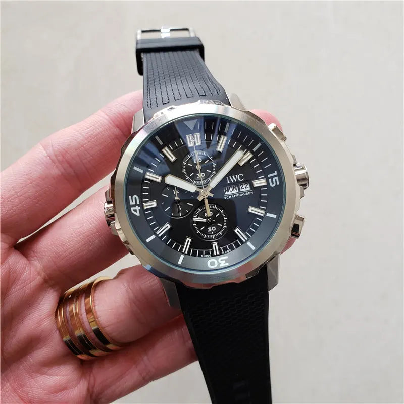 rubber IWC Aquatimer Black Dial