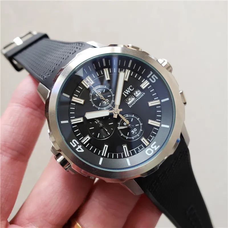 rubber IWC Aquatimer Black Dial - Hình 5