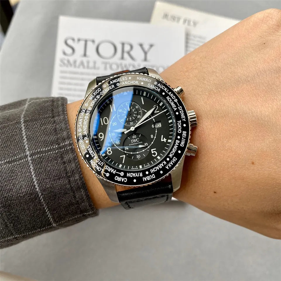 IWC Pilot Worldtimer Black - Hình 5