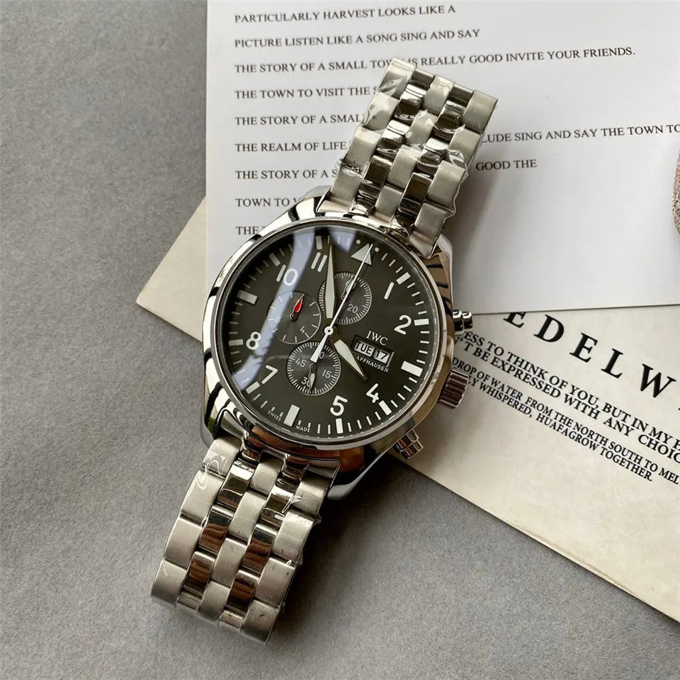 IWC Olive Dial Steel - Hình 4