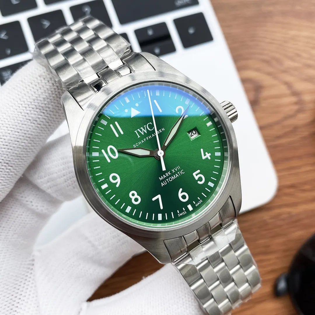 IWC Green Dial Steel Watch - Hình 4