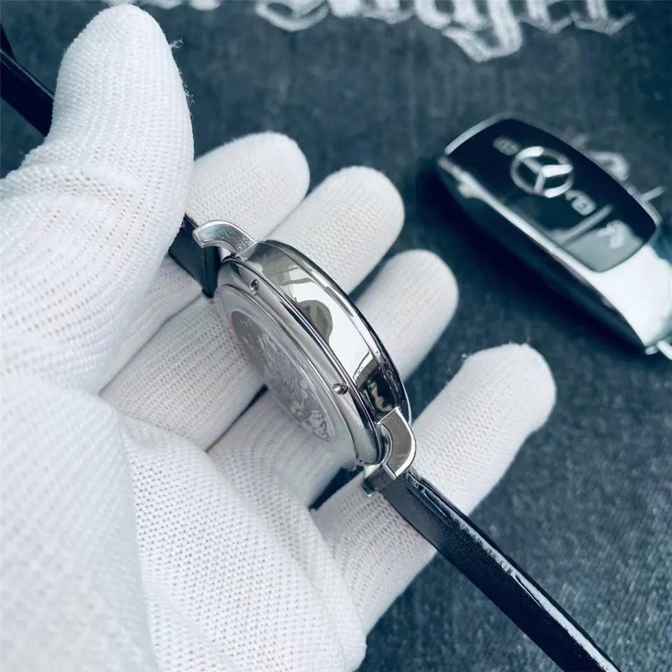 IWC White Dial Leather Watch - Hình 7