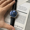 IWC Blue Dial Leather Watch