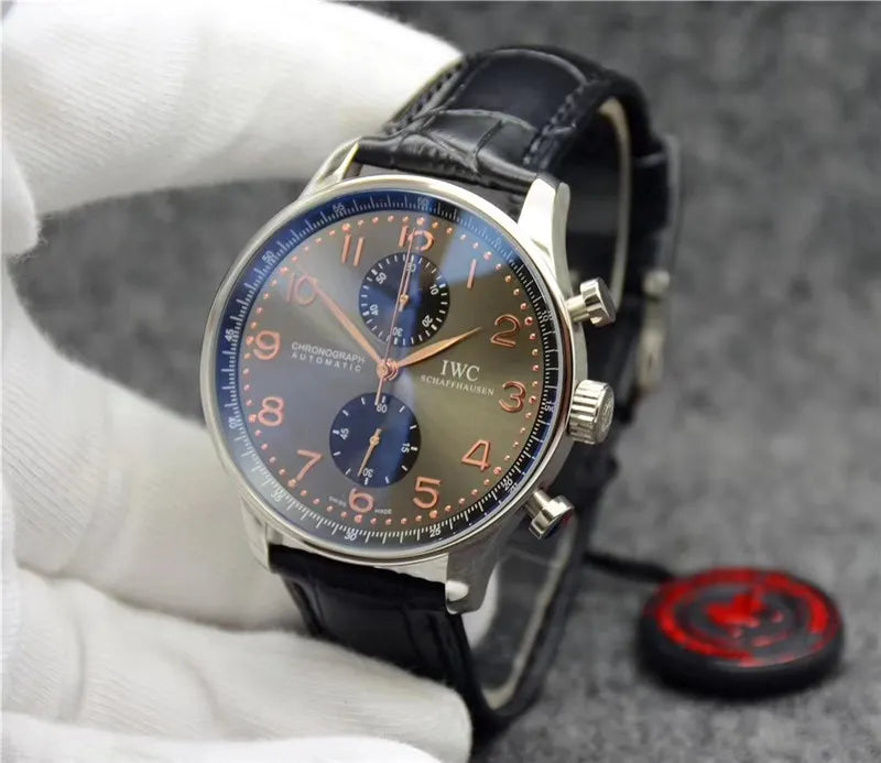 IWC Brown Dial Leather Chronograph