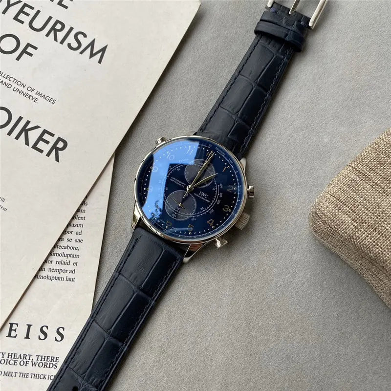 portugieser IWC Blue Dial Chronograph - Hình 2