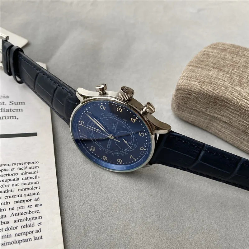 portugieser IWC Blue Dial Chronograph - Hình 3