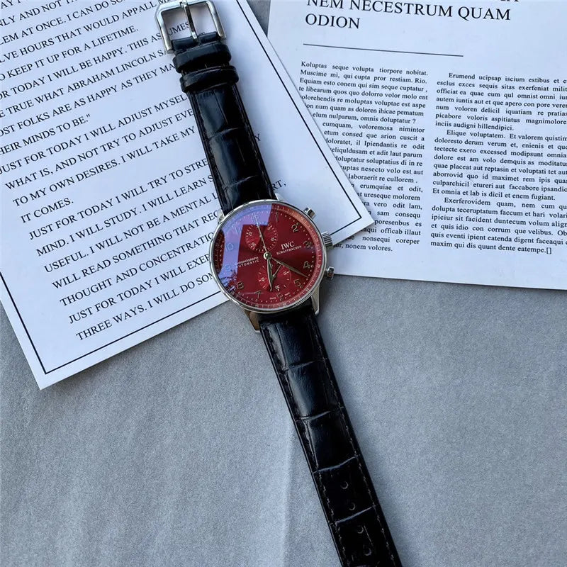 IWC Red Dial Chronograph - Hình 2