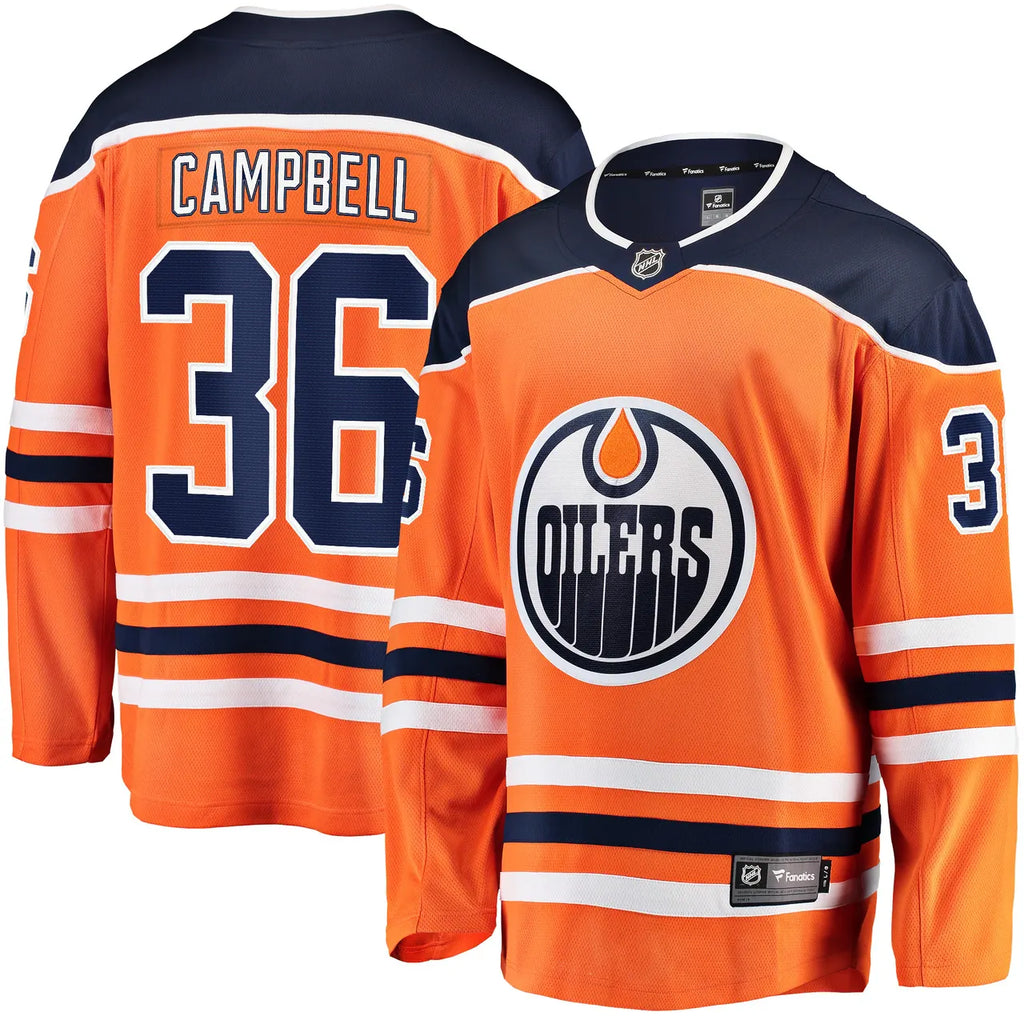 Oilers Campbell #36 Jersey fanatics
