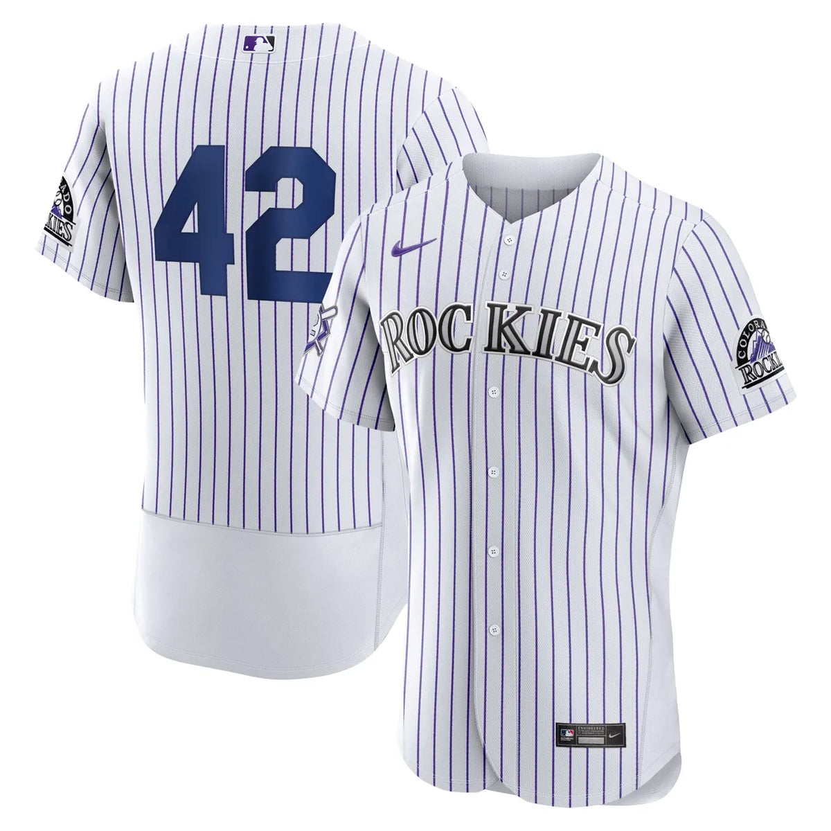 Rockies White Pinstripe Jersey
