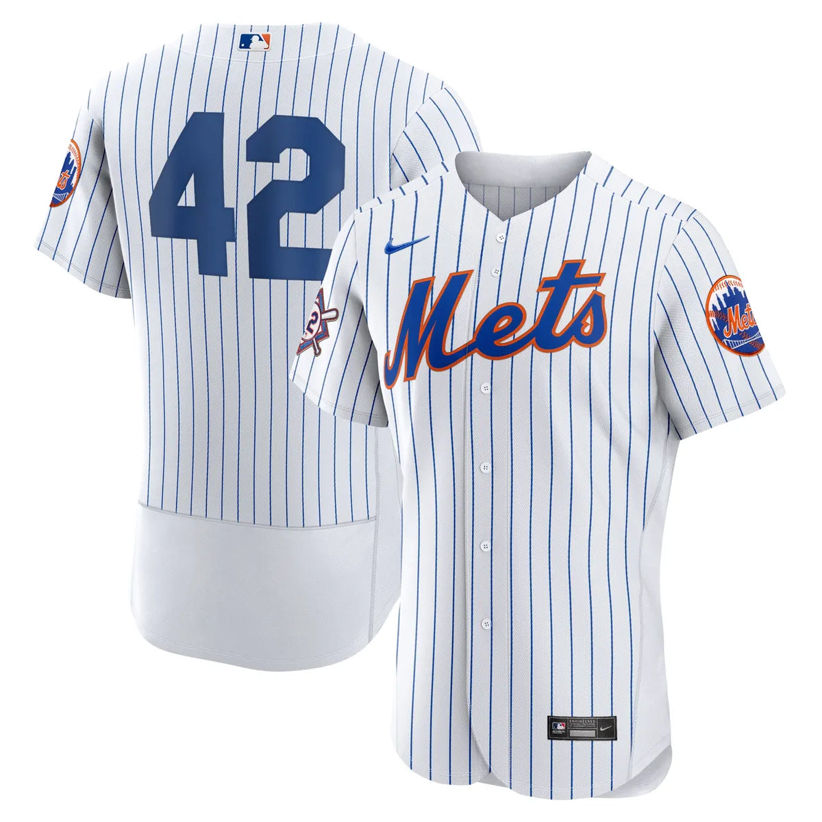 Mets #42 White Jersey