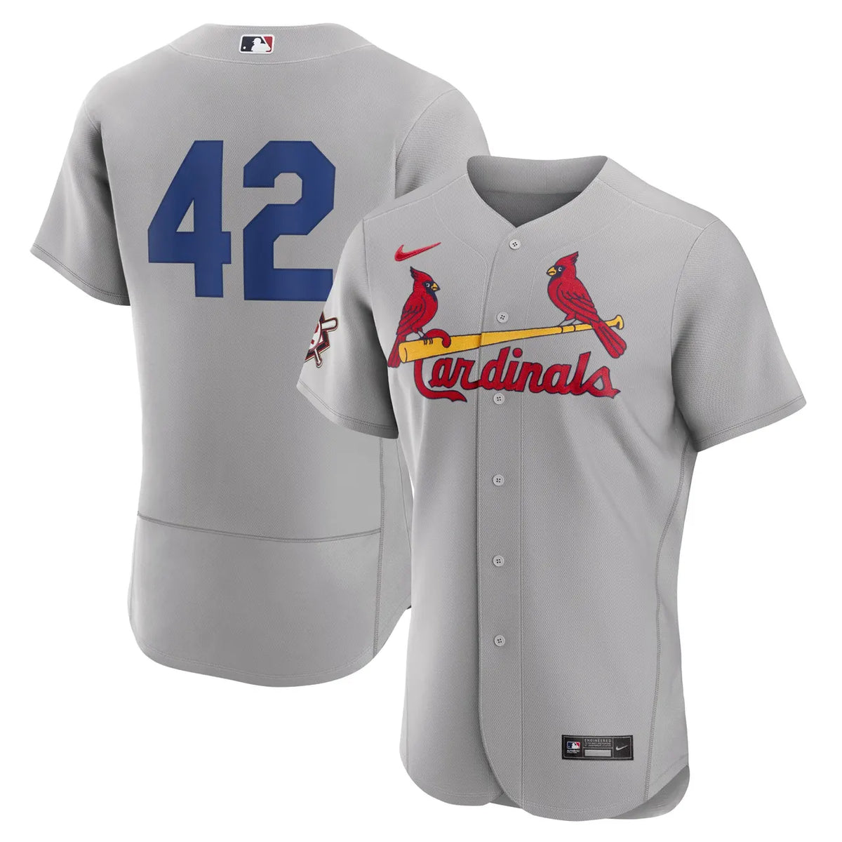 nike Cardinals Gray Jackie Robinson Jersey