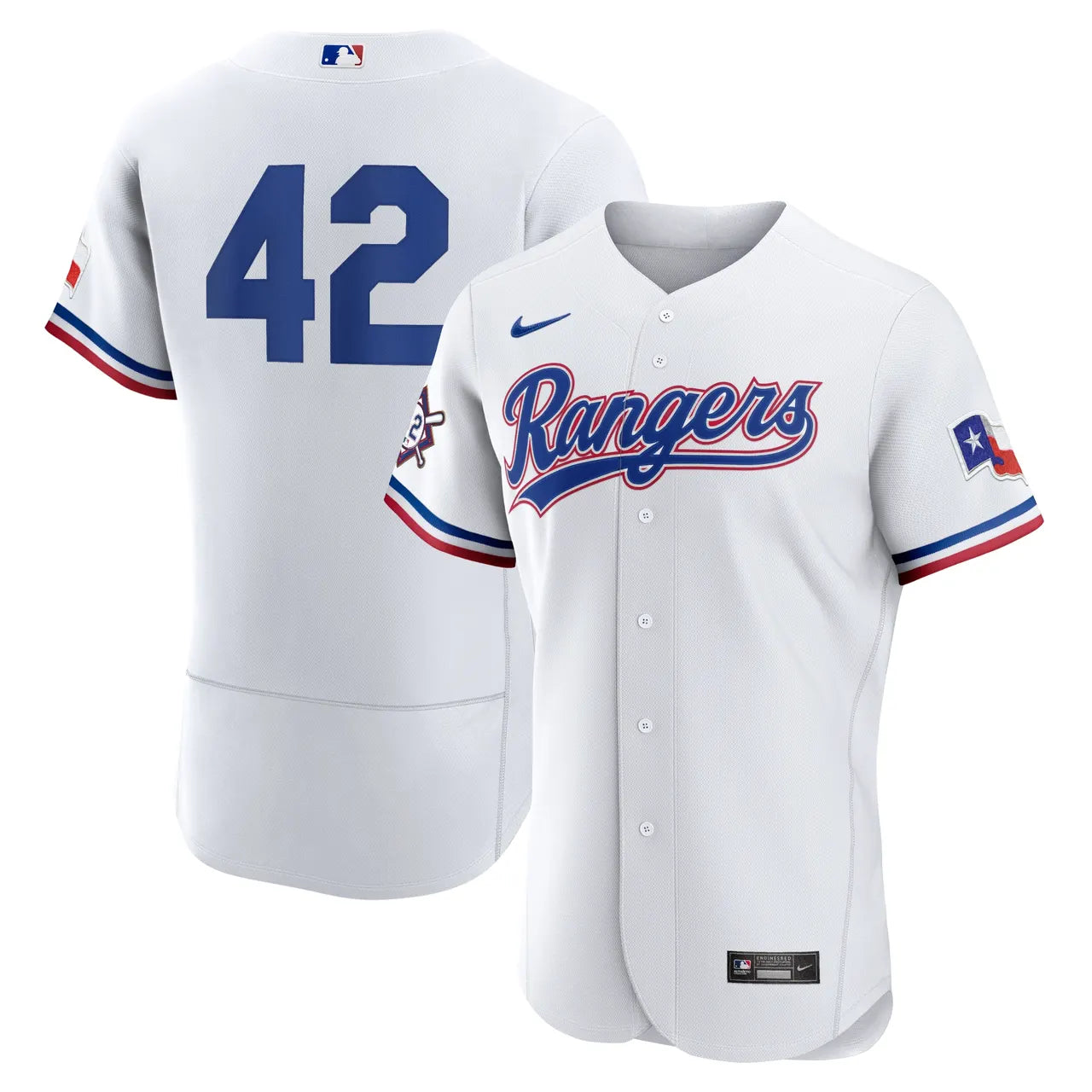 Rangers #42 White Jersey