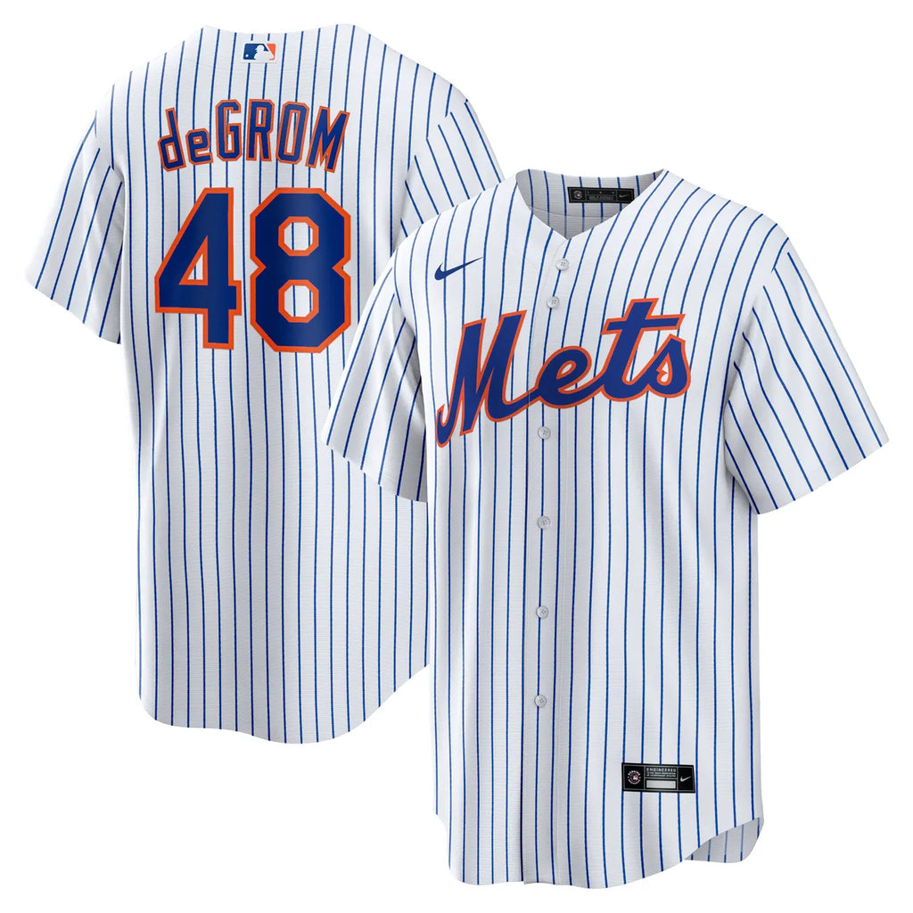 authentic Nike deGrom Mets Pinstripe Jersey - Hình 2