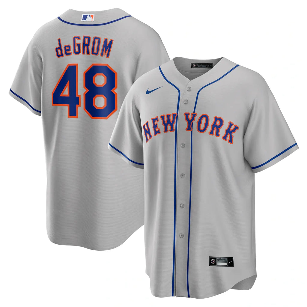 deGrom Mets Gray Jersey - Hình 2