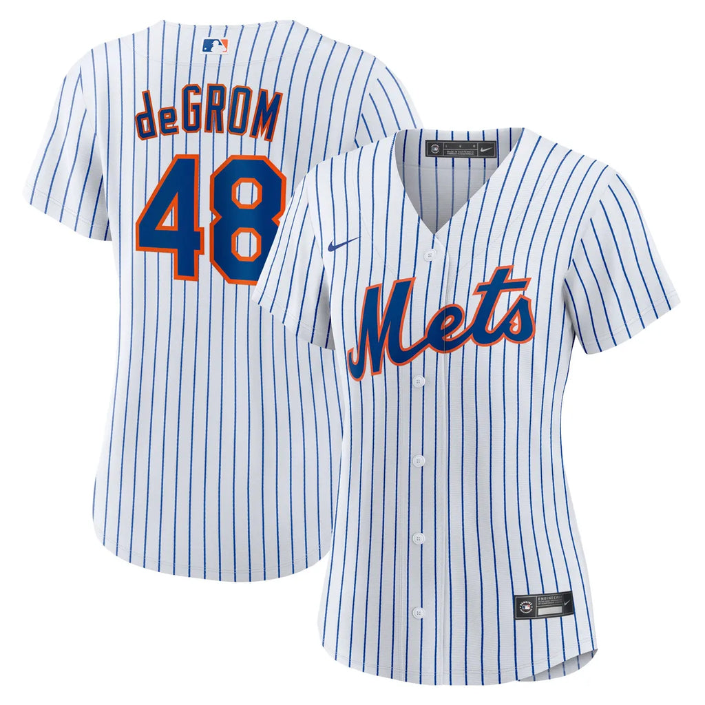 nike deGrom Mets Pinstripe Jersey - Hình 2