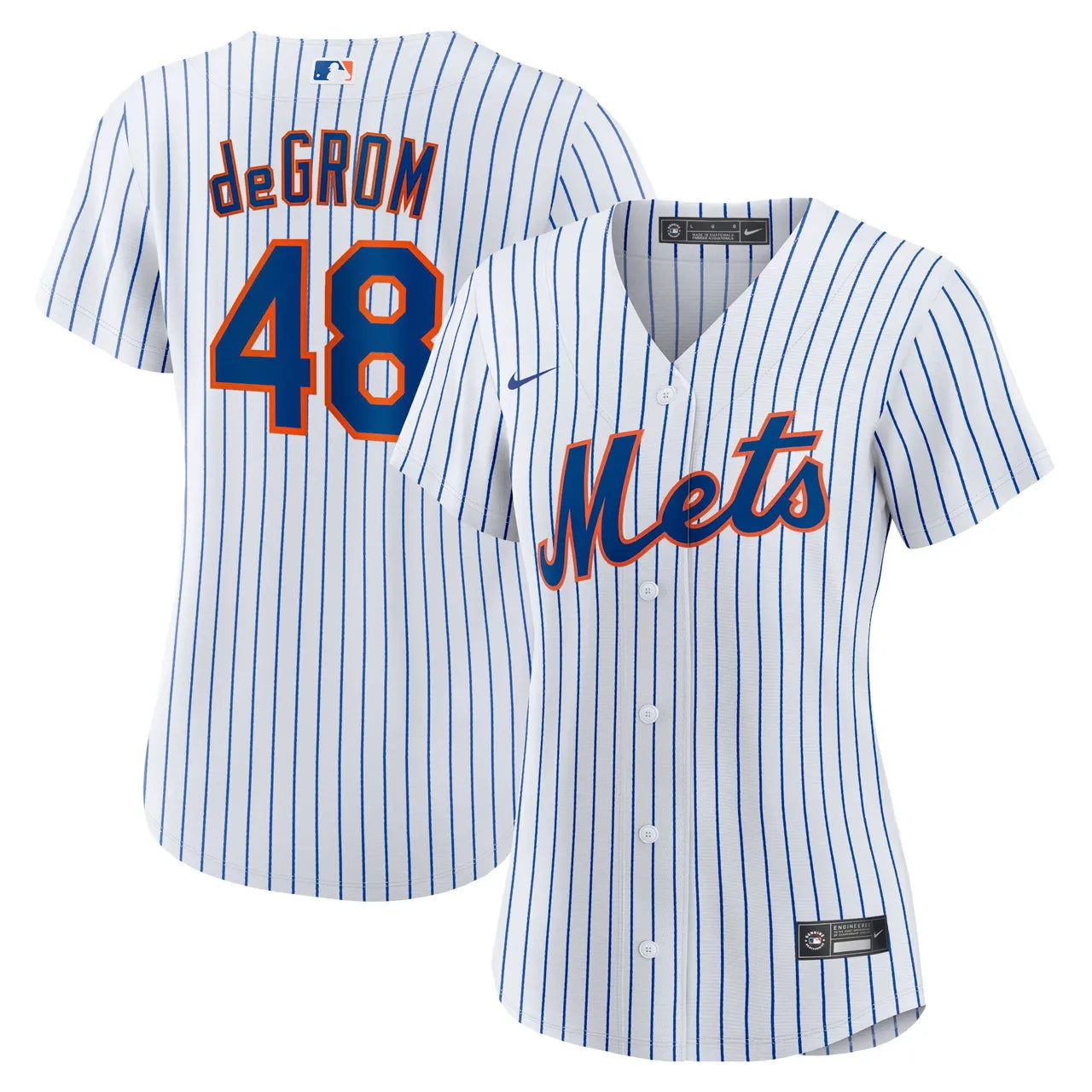 nike deGrom Mets Pinstripe Jersey - Hình 2