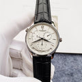 Jaeger-LeCoultre Silver Dial Black Leather