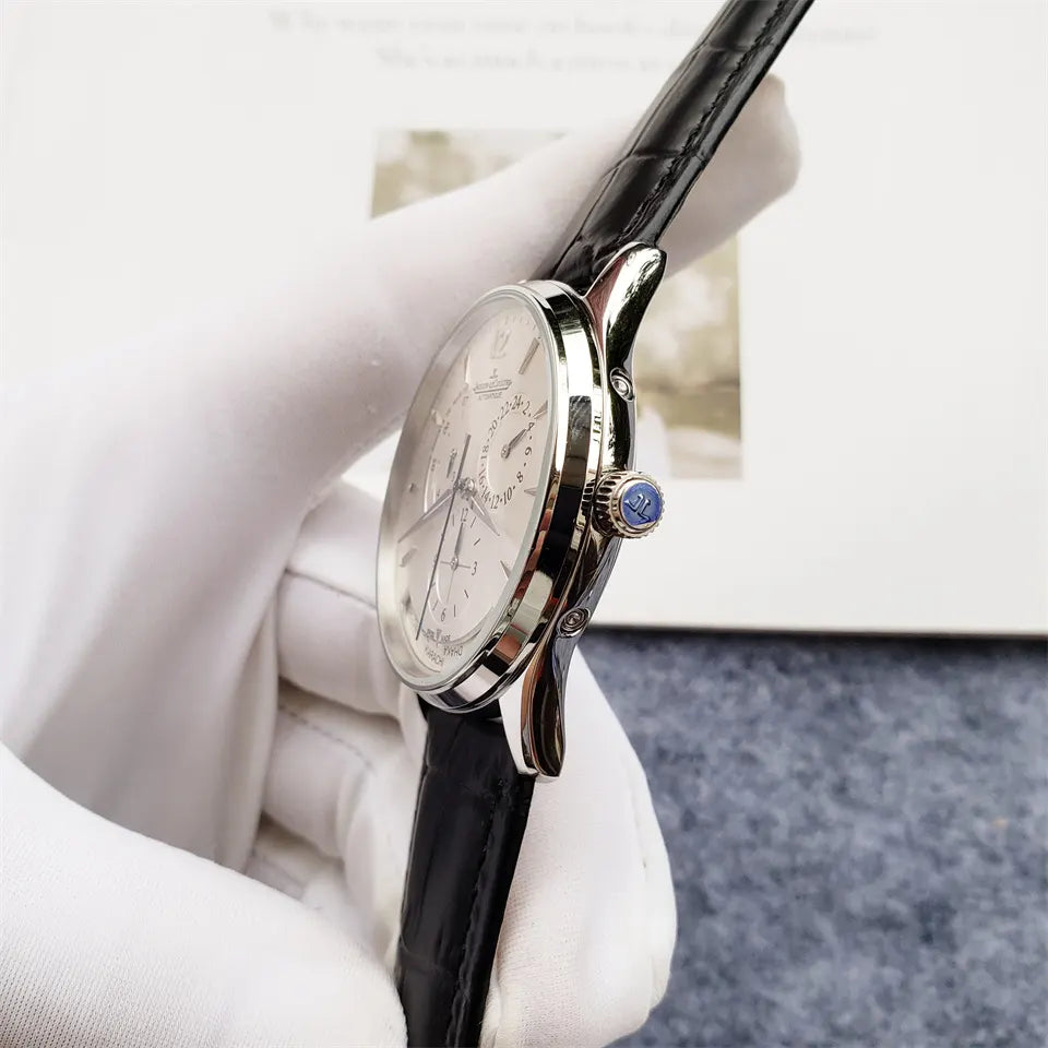 Jaeger-LeCoultre Silver Dial Black Leather - Hình 5