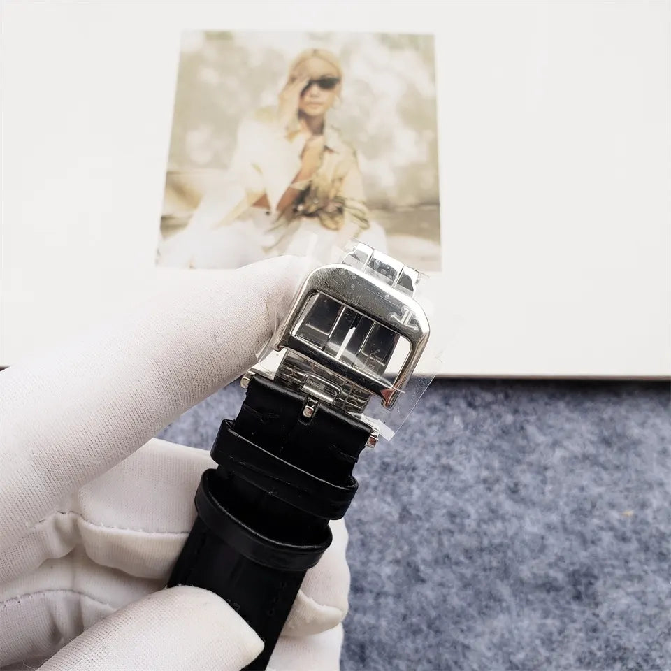 Jaeger-LeCoultre Silver Dial Black Leather - Hình 3
