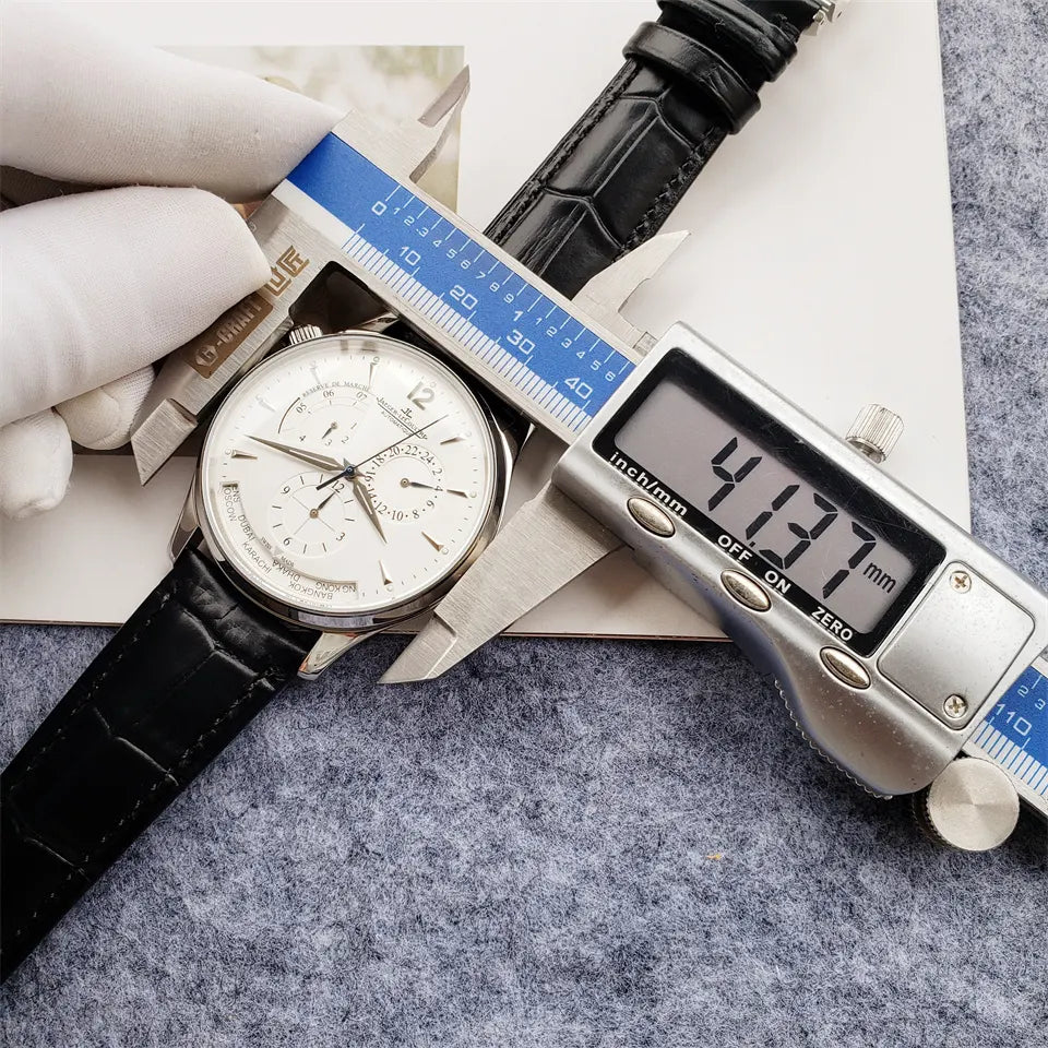 Jaeger-LeCoultre Silver Dial Black Leather - Hình 2