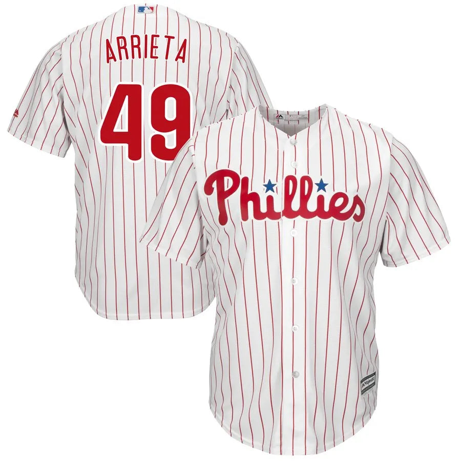majestic Arrieta Phillies Pinstripe Jersey