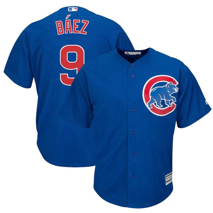 majestic Baez Cubs Royal Blue Jersey