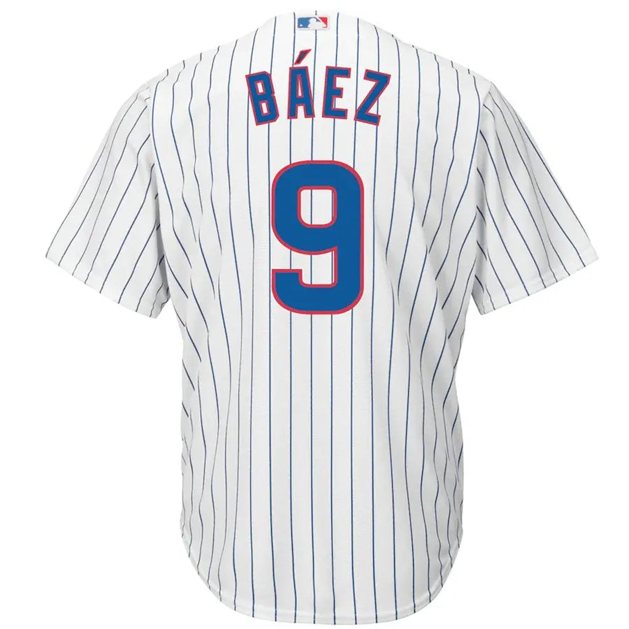 majestic Baez Cubs Pinstripe Jersey - Hình 3