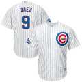 Majestic Baez Cubs Pinstripe Jersey