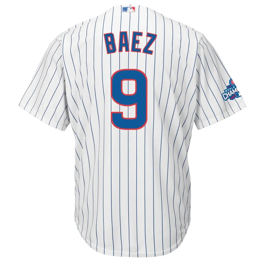 Majestic Baez Cubs Pinstripe Jersey - Hình 3