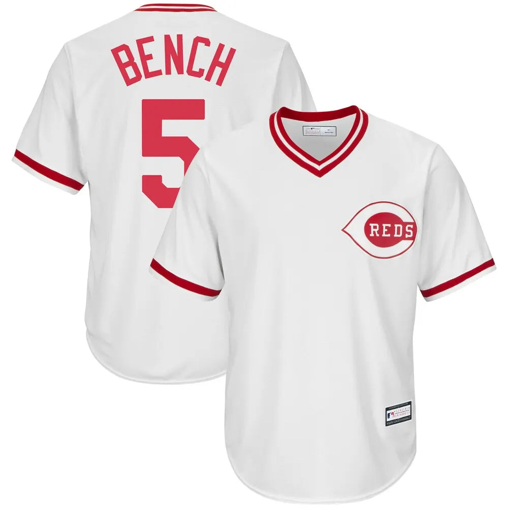 Bench #5 Reds White Jersey