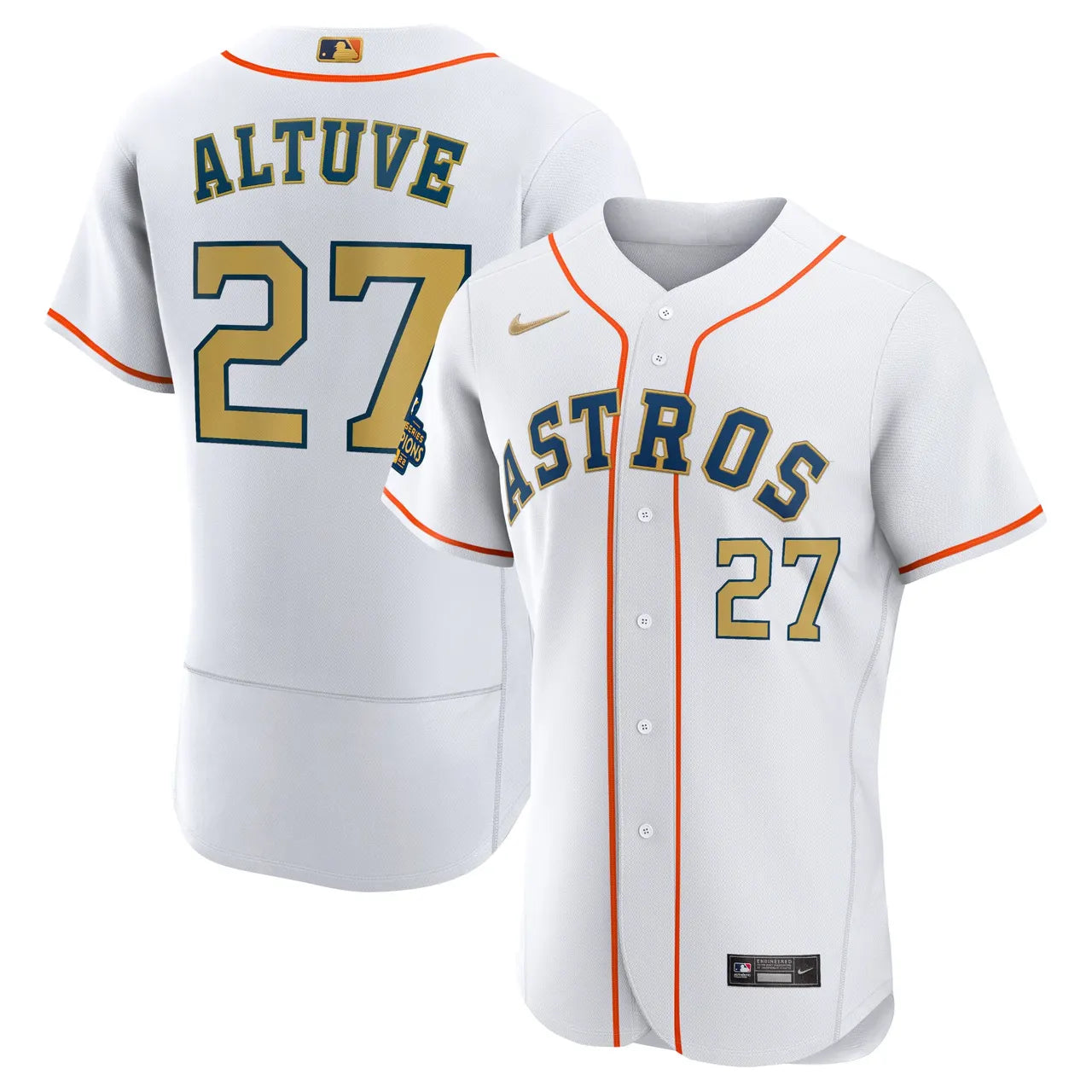 Astros Altuve White Authentic Jersey - Hình 2