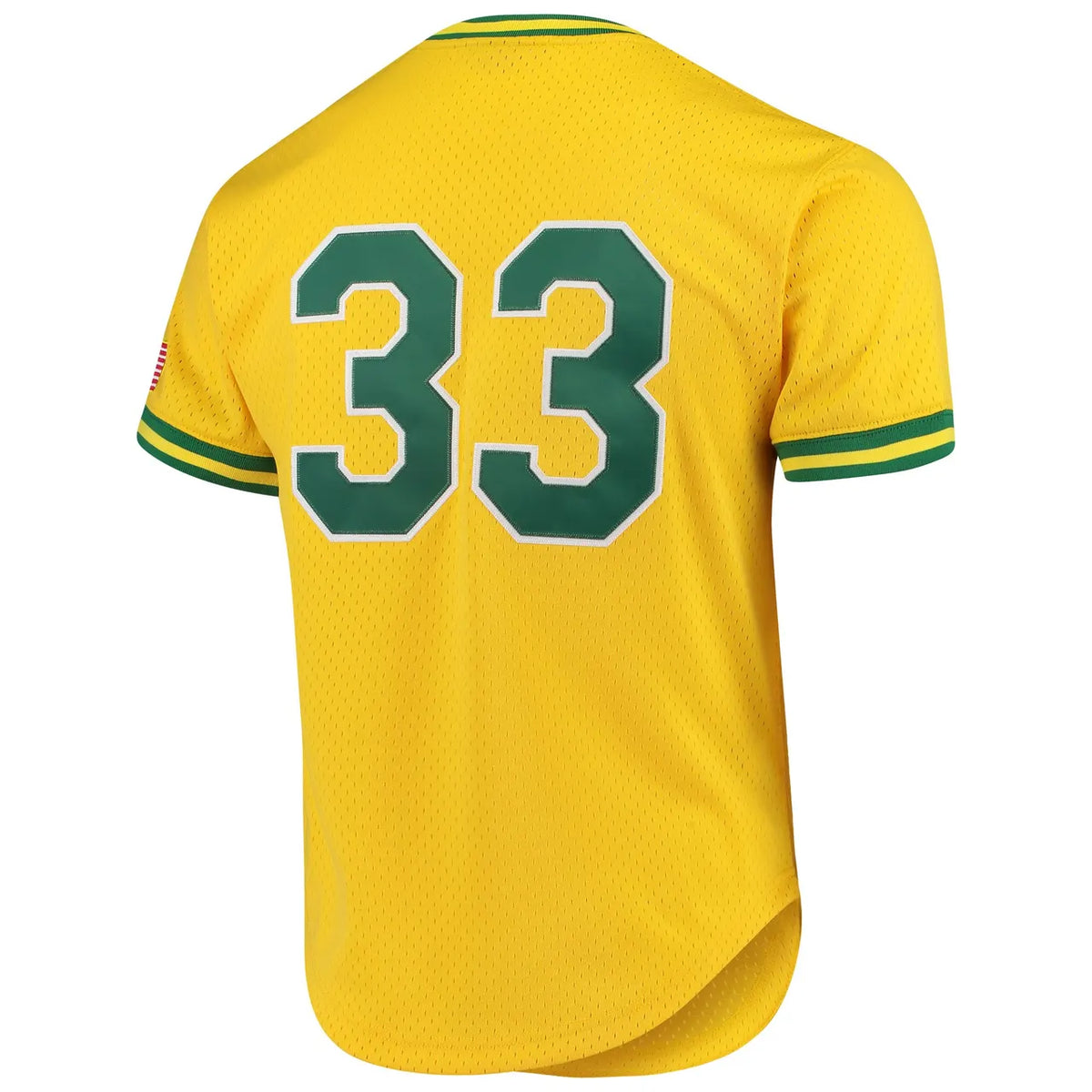 mitchell ness Athletics Yellow Throwback Jersey - Hình 4