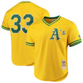 mitchell ness Athletics Yellow Throwback Jersey