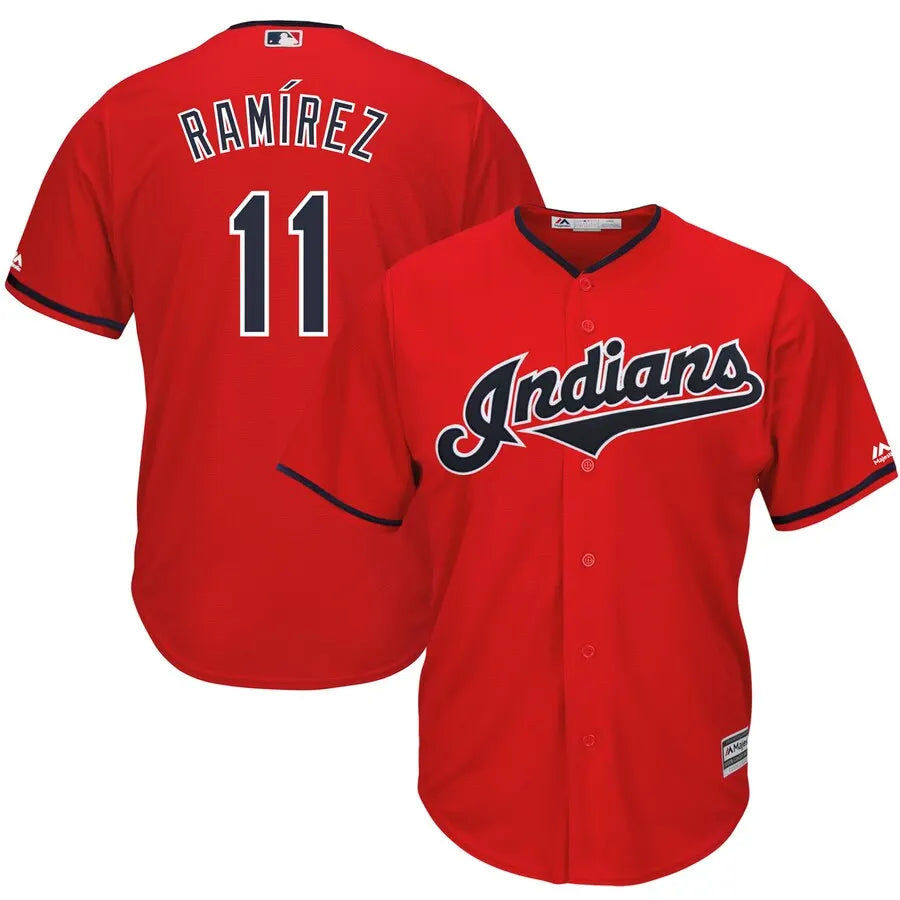 majestic Ramirez Indians Red Jersey