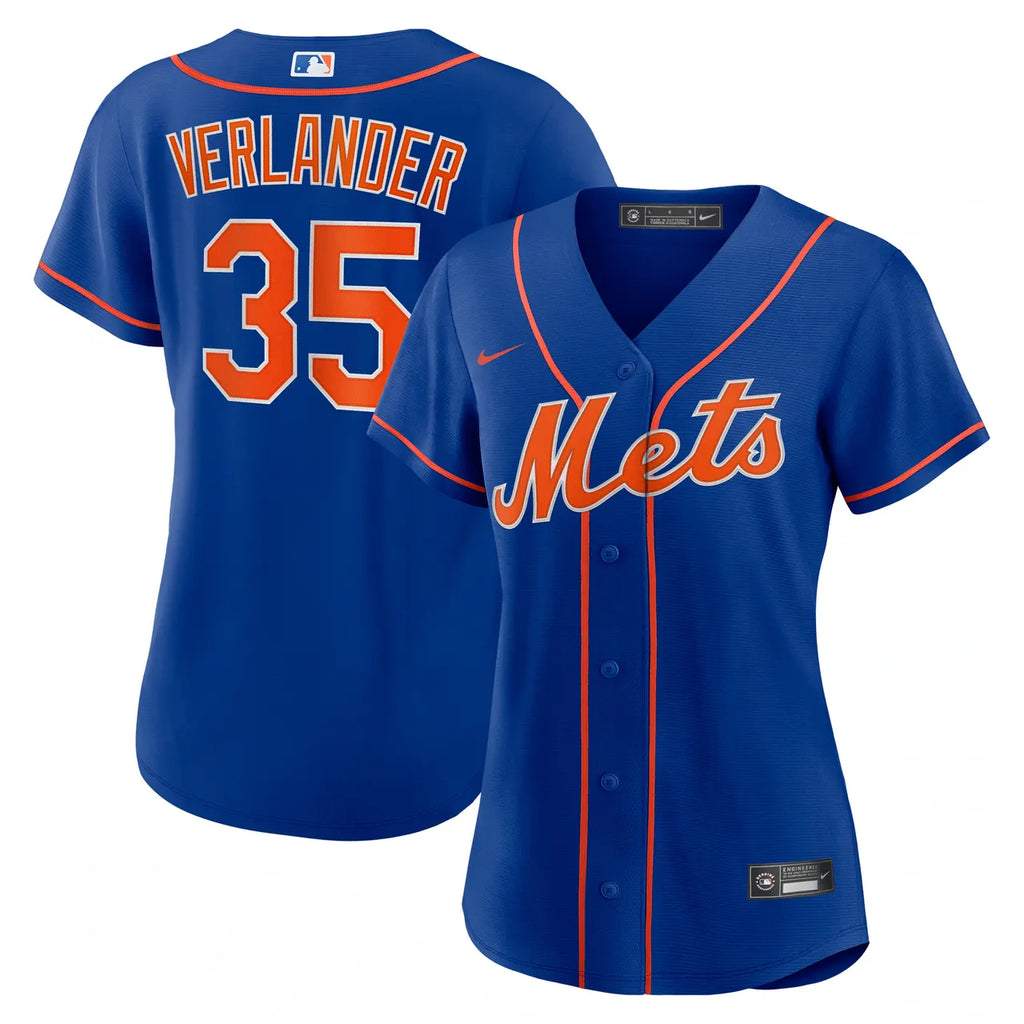 nike Verlander Mets Pinstripe Jersey - Hình 9