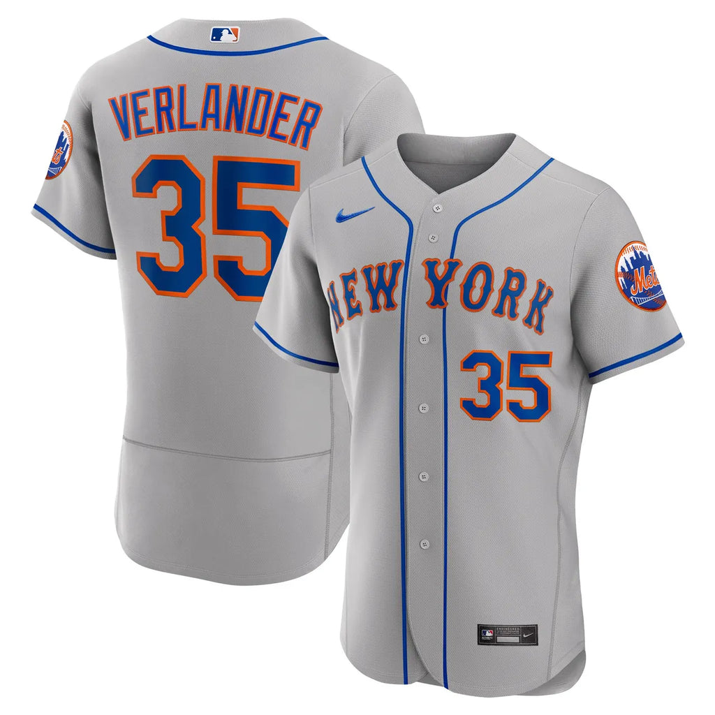 Verlander Mets Gray Jersey - Hình 2