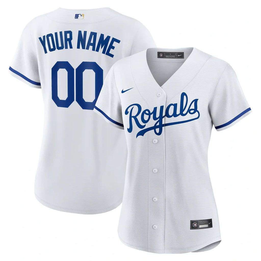 nike custom Royals White Home Jersey - Hình 2
