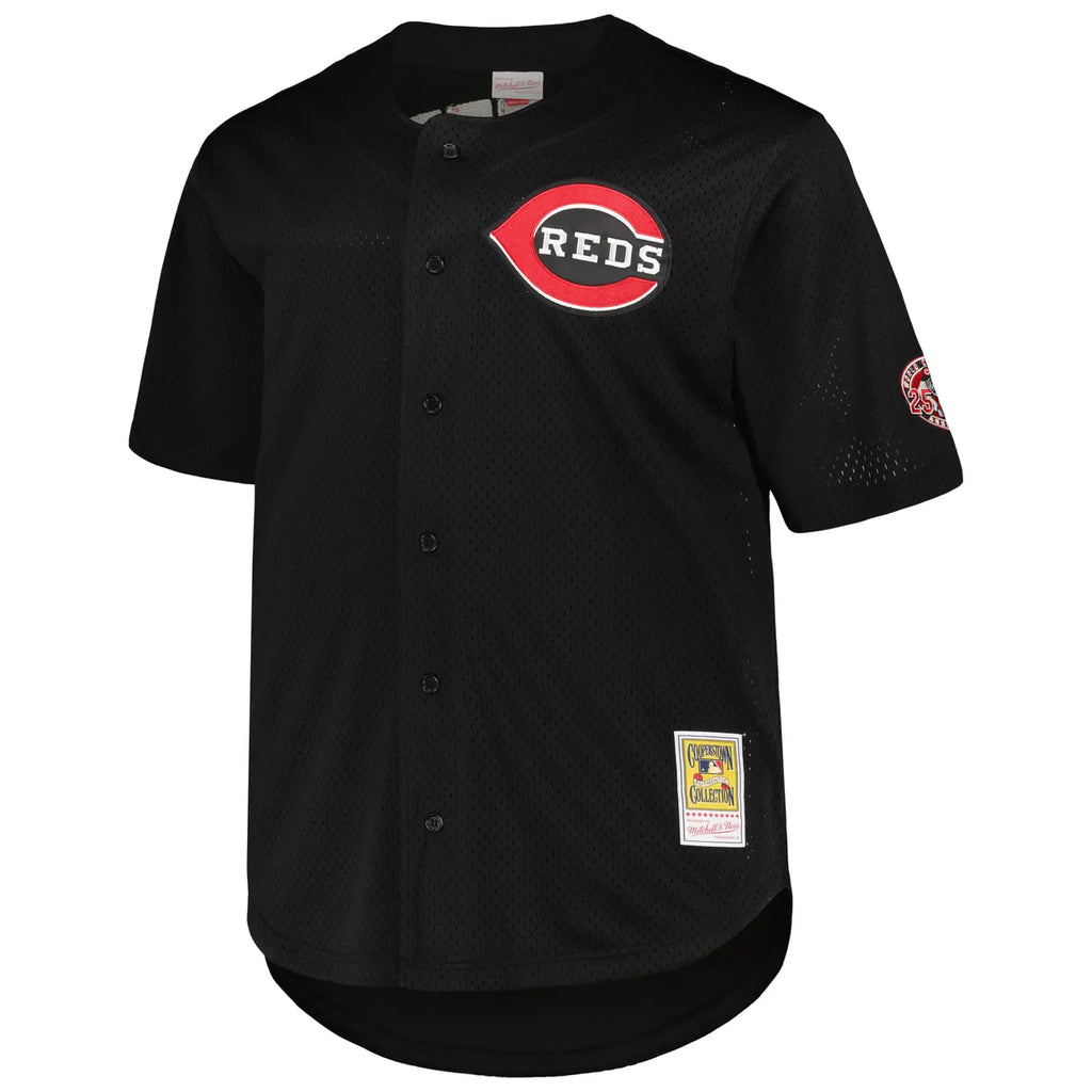 Griffey Reds Black Cooperstown Jersey - Hình 3