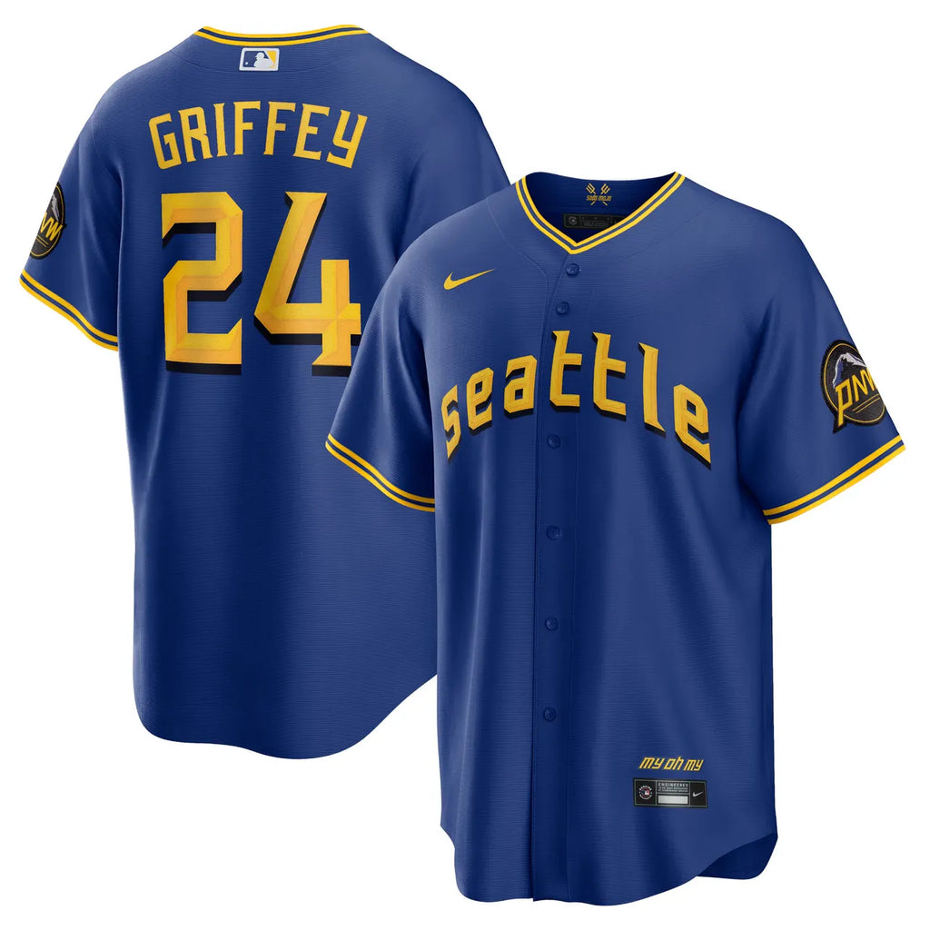 nike Griffey Mariners Blue Jersey