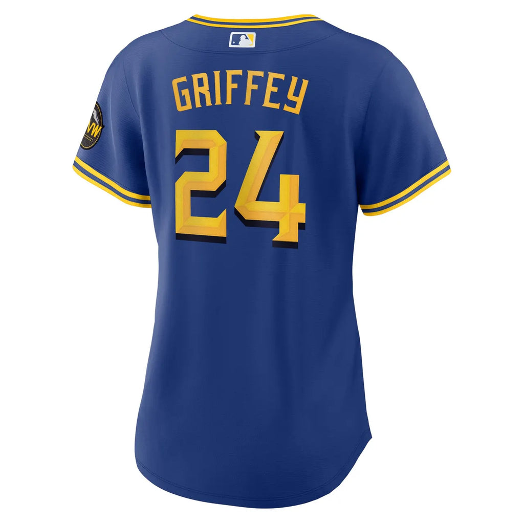 nike Griffey Mariners Blue Jersey - Hình 4