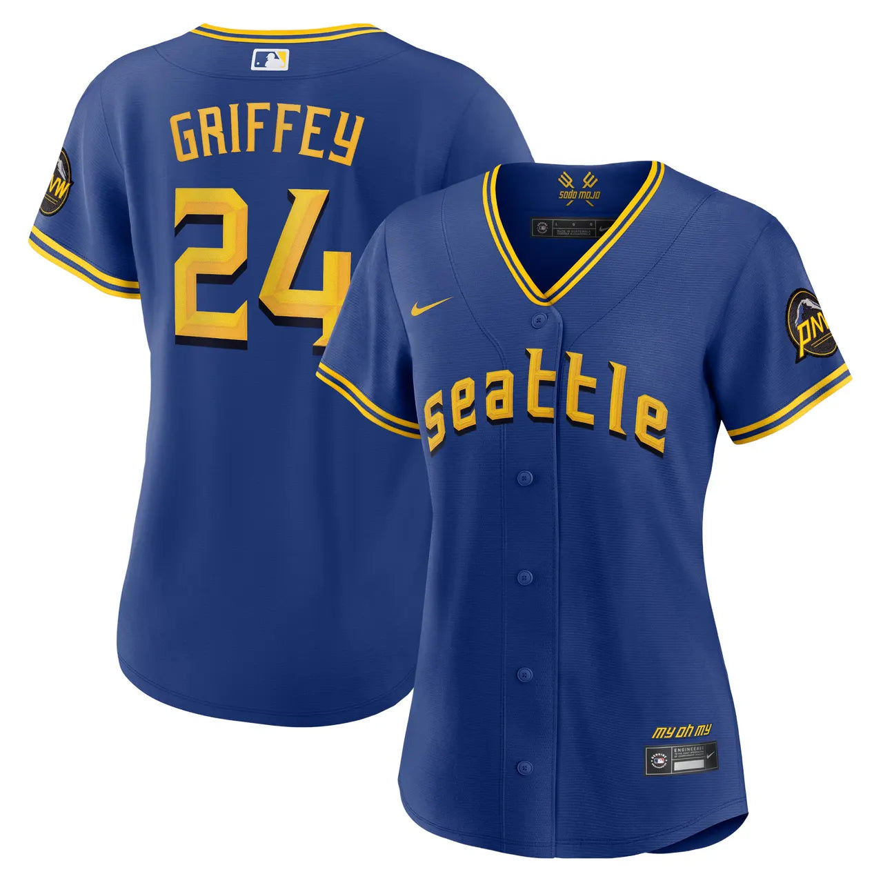 nike Griffey Mariners Blue Jersey - Hình 2