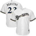 majestic Broxton Brewers White Jersey