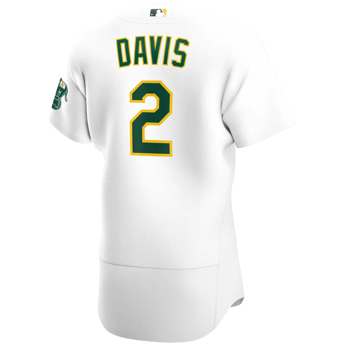 Davis #2 A's White Jersey - Hình 4
