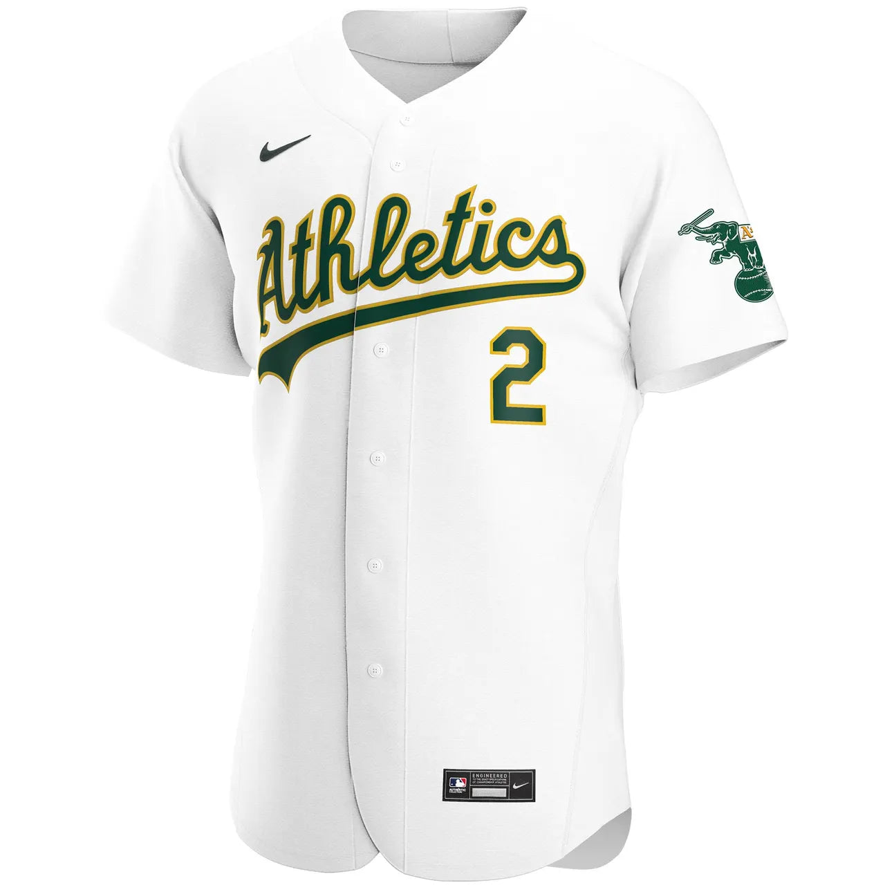 Davis #2 A's White Jersey - Hình 3