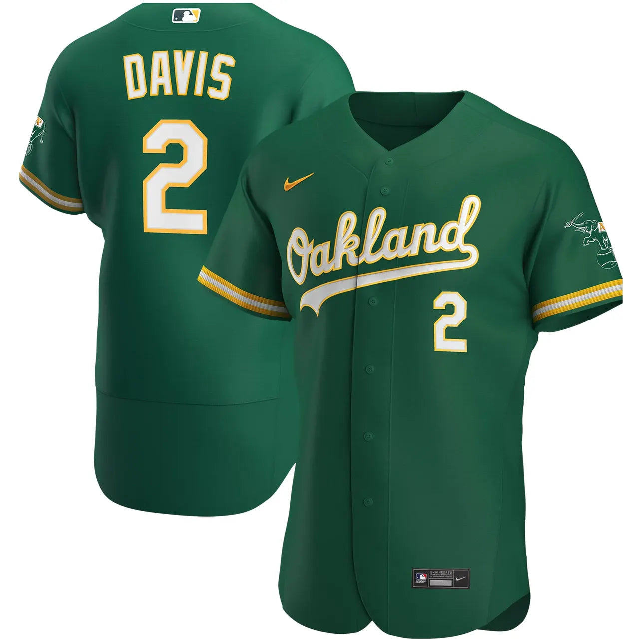 Davis #2 A's White Jersey - Hình 12
