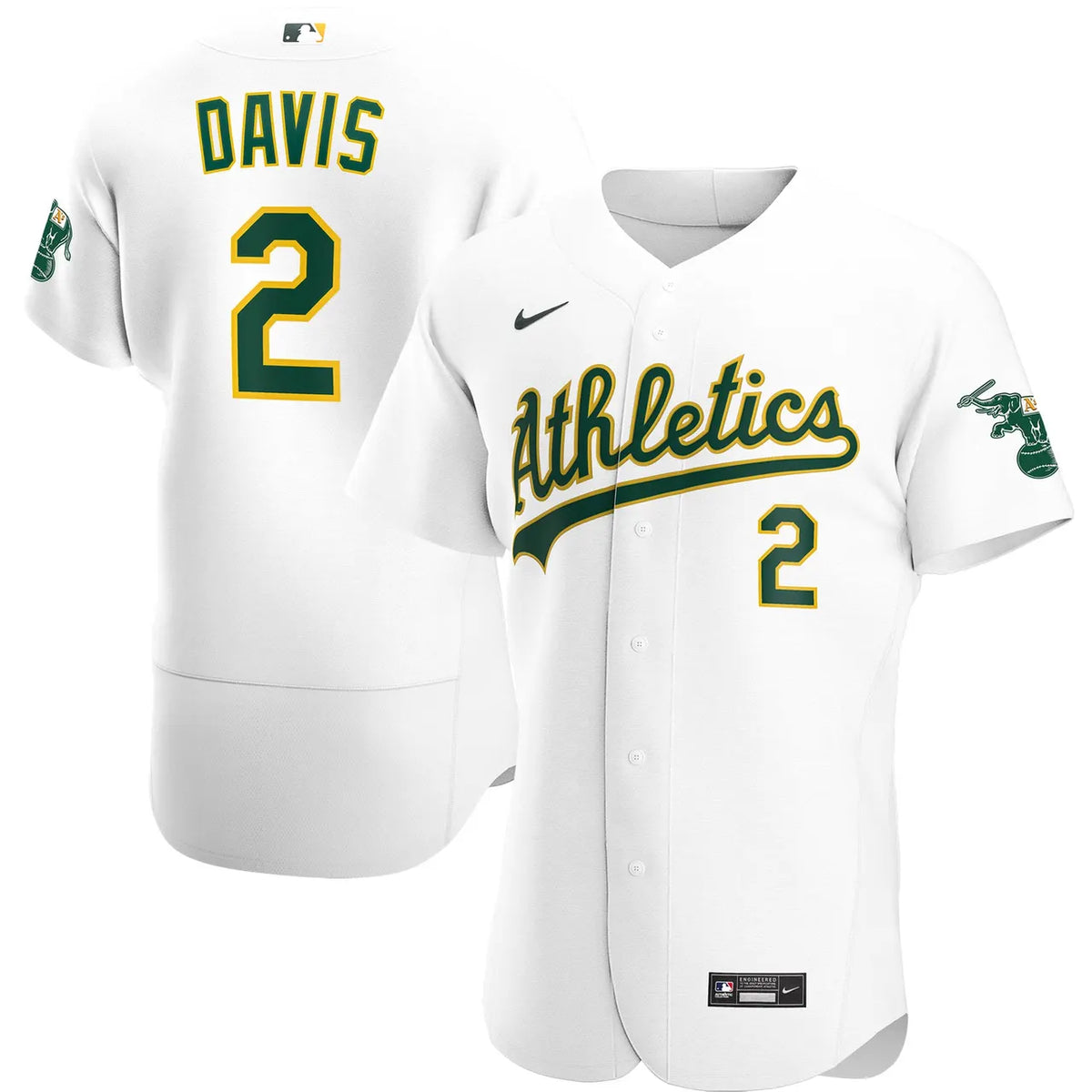 Davis #2 A's White Jersey